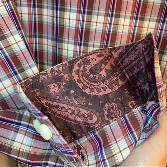 Tallia Men’s Red Plaid Button Down Shirt - Picture 6 of 9